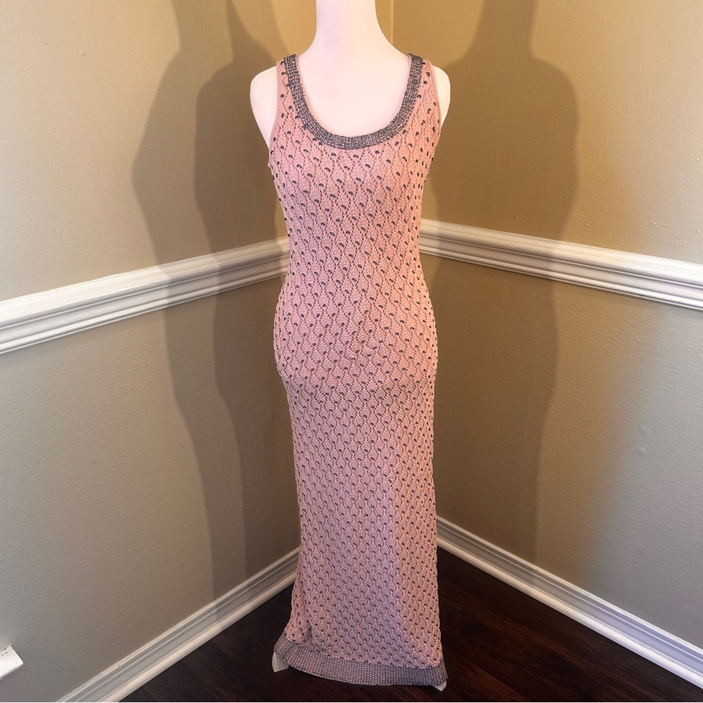 Cara Cara 2 Piece Set Embellished Crochet Maxi Dress with Cardigan